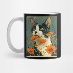 American Curl Cat Flowers Photo Cat Lover Gift Idea Mug